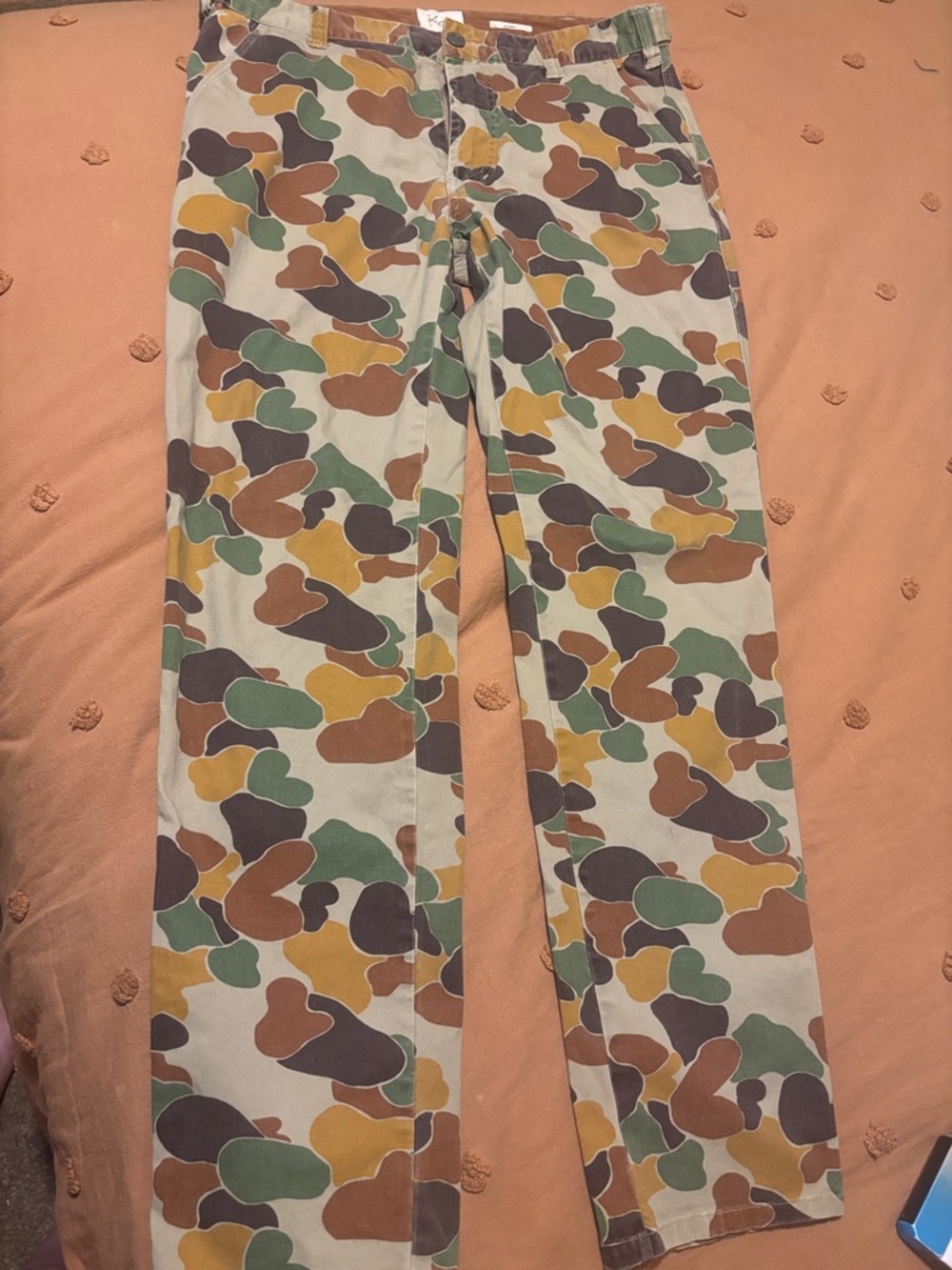 Earth Tone Camo Straight-Leg Pants
